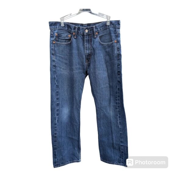 Levi's Other - Levis 505 Jeans 34x29 Mens Regular Fit Straight Leg Relaxed Dark Blue Denim